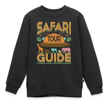 Safari Tour Guide - Kinder Premium Organic Sweatshirt - Schwarz - Vorne - AI Model Kid Female (0cm)