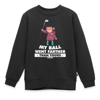 fille jouant au golf golfeur balle de golf disant - Sweat Premium enfant bio - noir - Devant - AI Model Kid Female (0cm)