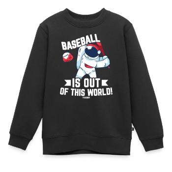 Chauve-souris de baseball espace comète planète - Sweat Premium enfant bio - noir - Devant - AI Model Kid Female (0cm)