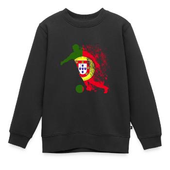 Equipe nationale Portugal Coupe du Monde - Sweat Premium enfant bio - noir - Devant - AI Model Kid Female (0cm)