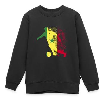 Coupe du monde de l’équipe nationale du Sénégal - Sweat Premium enfant bio - noir - Devant - AI Model Kid Female (0cm)