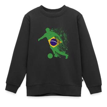 Équipe nationale du Brésil Coupe du monde - Sweat Premium enfant bio - noir - Devant - AI Model Kid Female (0cm)