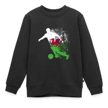 Coupe du monde de l’équipe nationale du Pays de Galles - Sweat Premium enfant bio - noir - Devant - AI Model Kid Female (0cm)