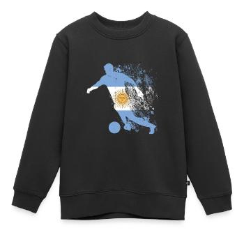 Équipe nationale d’Argentine Coupe du monde - Sweat Premium enfant bio - noir - Devant - AI Model Kid Female (0cm)