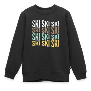 ski - Sweat Premium enfant bio - noir - Devant - AI Model Kid Female (0cm)