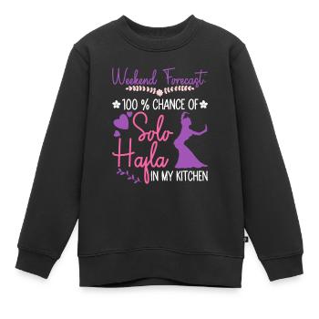 Solo-Hafla in meiner Küche - Bauchtänzerin - Kinder Premium Organic Sweatshirt - Schwarz - Vorne - AI Model Kid Female (0cm)