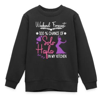 Solo-Hafla in meiner Küche - Bauchtänzerin - Kinder Premium Organic Sweatshirt - Schwarz - Vorne - AI Model Kid Female (0cm)