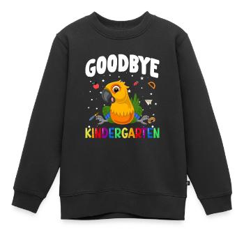 Goodbye Kindergarten Papagei Einschulung Schule - Kinder Premium Organic Sweatshirt - Schwarz - Vorne - AI Model Kid Female (0cm)