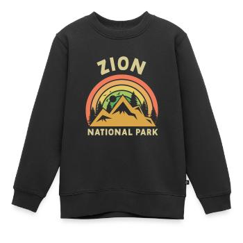 Parc national de Zion Utah Randonnée Camping en plein air - Sweat Premium enfant bio - noir - Devant - AI Model Kid Female (0cm)