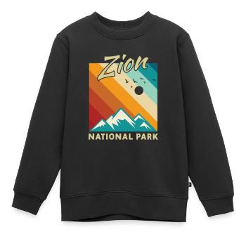 Parc national de Zion Utah Randonnée Camping en plein air - Sweat Premium enfant bio - noir - Devant - AI Model Kid Female (0cm)