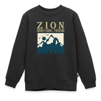 Parc national de Zion Utah Randonnée Camping en plein air - Sweat Premium enfant bio - noir - Devant - AI Model Kid Female (0cm)