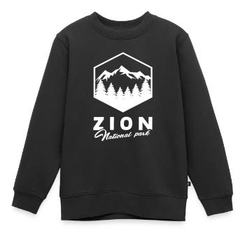 Parc national de Zion Utah Randonnée Camping en plein air - Sweat Premium enfant bio - noir - Devant - AI Model Kid Female (0cm)