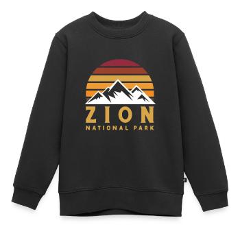 Parc national de Zion Utah Randonnée Camping en plein air - Sweat Premium enfant bio - noir - Devant - AI Model Kid Female (0cm)