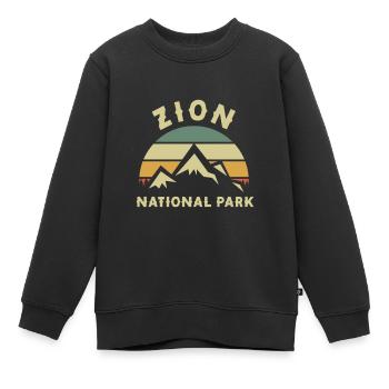Parc national de Zion Utah Randonnée Camping en plein air - Sweat Premium enfant bio - noir - Devant - AI Model Kid Female (0cm)