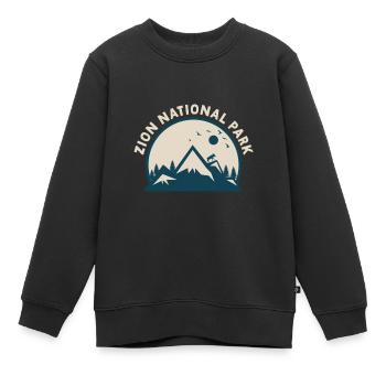 Parc national de Zion Utah Randonnée Camping en plein air - Sweat Premium enfant bio - noir - Devant - AI Model Kid Female (0cm)