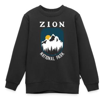 Parc national de Zion Utah Randonnée Camping en plein air - Sweat Premium enfant bio - noir - Devant - AI Model Kid Female (0cm)