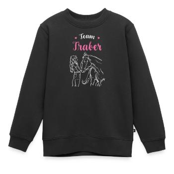 Traber I Pony Horse Saying Motif pour cavalier - Sweat Premium enfant bio - noir - Devant - AI Model Kid Female (0cm)