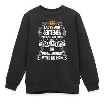 assistant médical T drôle disant motif assistant médical - Sweat Premium enfant bio - noir - Devant - AI Model Kid Female (0cm)