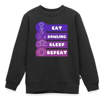 Eat Bowling Sleep Repeat Bowler - Kinder Premium Organic Sweatshirt - Schwarz - Vorne - AI Model Kid Female (0cm)