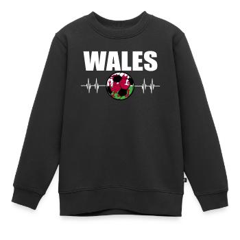 Pays de Galles de football - Sweat Premium enfant bio - noir - Devant - AI Model Kid Female (0cm)