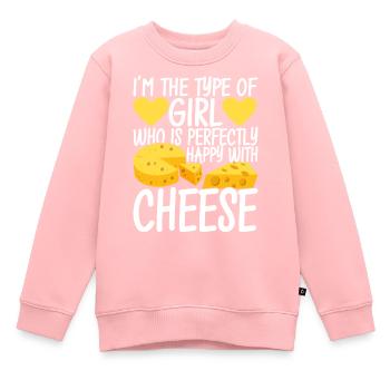Amateurs de fromage Gouda - Sweat Premium enfant bio - rose - Devant - AI Model Kid Female (0cm)