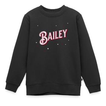 Bailey Namen personalisiert - Kinder Premium Organic Sweatshirt - Schwarz - Vorne - AI Model Kid Female (0cm)