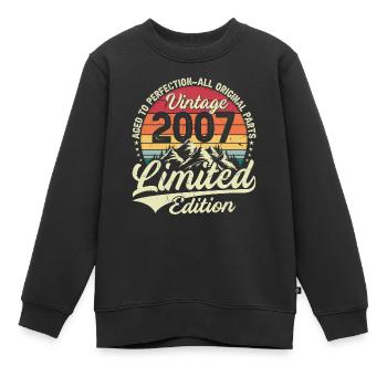 Jubiläum 2007 Jahrgang Jahrgang 2007 Jahrgang Bester Jahrgang - Kinder Premium Organic Sweatshirt - Schwarz - Vorne - AI Model Kid Female (0cm)