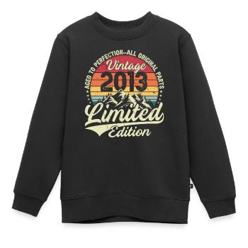 Jubiläum 2013 Jahrgang Jahrgang 2013 Jahrgang am besten - Kinder Premium Organic Sweatshirt - Schwarz - Vorne - AI Model Kid Female (0cm)