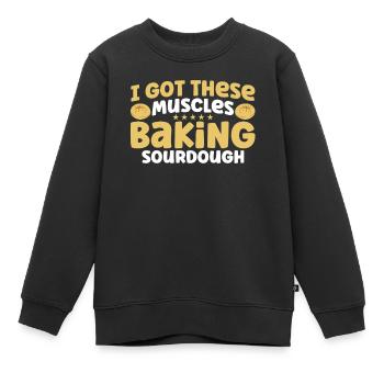 Bread Baking Gift Bakery Quote Baker - Kids Premium Organic Sweatshirt - black - Front - AI Model Kid Female (0cm)