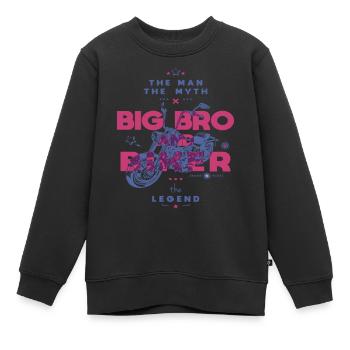 Big Bro et Biker L’homme Le mythe La légende - Sweat Premium enfant bio - noir - Devant - AI Model Kid Female (0cm)