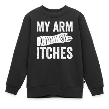 Bras cassé - Sweat Premium enfant bio - noir - Devant - AI Model Kid Female (0cm)