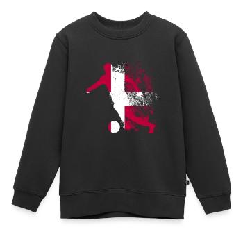 Équipe nationale du Danemark - Sweat Premium enfant bio - noir - Devant - AI Model Kid Female (0cm)