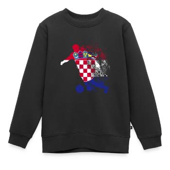 Équipe nationale Croatie Coupe du monde - Sweat Premium enfant bio - noir - Devant - AI Model Kid Female (0cm)