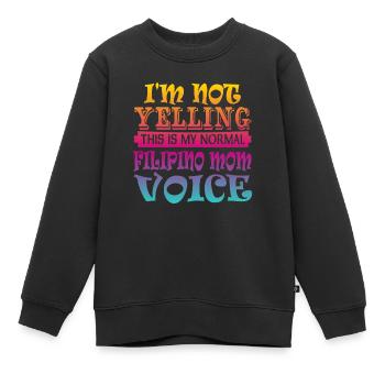 Mère philippine - Sweat Premium enfant bio - noir - Devant - AI Model Kid Female (0cm)