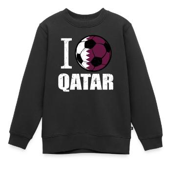 Katar Fußball - Kinder Premium Organic Sweatshirt - Schwarz - Vorne - AI Model Kid Female (0cm)