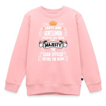 Officier de crédit T drôle disant motif Kredi - Sweat Premium enfant bio - rose - Devant - AI Model Kid Female (0cm)
