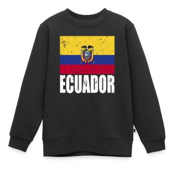 Ecuador Fahne - Kinder Premium Organic Sweatshirt - Schwarz - Vorne - AI Model Kid Female (0cm)