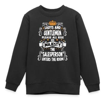 Vendeur T drôle de dire vendeur de motif - Sweat Premium enfant bio - noir - Devant - AI Model Kid Female (0cm)