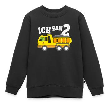 2 Jahre Jungen Geburtstagsgeschenk Dino Kipplaster - Kinder Premium Organic Sweatshirt - Schwarz - Vorne - AI Model Kid Female (0cm)