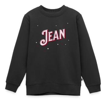 Prénom Jean personnalisé - Sweat Premium enfant bio - noir - Devant - AI Model Kid Female (0cm)