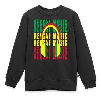 Reggae Music Rastafari Jamaïque - Sweat Premium enfant bio - noir - Devant - AI Model Kid Female (0cm)