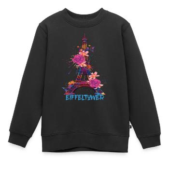 Paris-Andenken-Frankreich-Französisch-Liebe der Ei - Kinder Premium Organic Sweatshirt - Schwarz - Vorne - AI Model Kid Female (0cm)