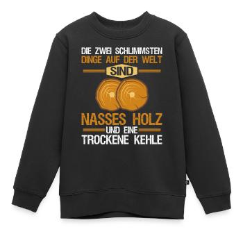 Lustiger Holzfäller Förster Forstwirt Spruch - Kinder Premium Organic Sweatshirt - Schwarz - Vorne - AI Model Kid Female (0cm)