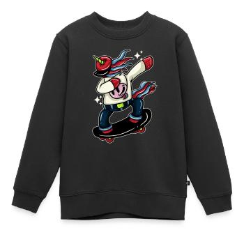 Kühe Kuh Rind Milchkuh Bauer Cow Skateboard - Kinder Premium Organic Sweatshirt - Schwarz - Vorne - AI Model Kid Female (0cm)