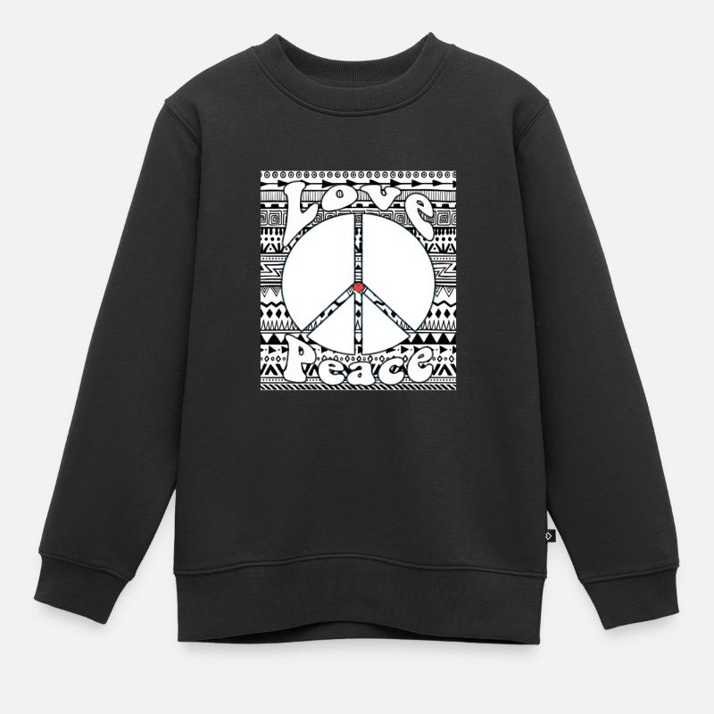 Hippie - Kinder Premium Organic Sweatshirt - Schwarz