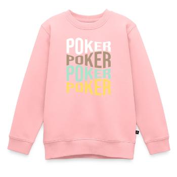 poker - Sweat Premium enfant bio - rose - Devant - AI Model Kid Female (0cm)