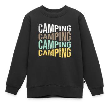 campen - Kinder Premium Organic Sweatshirt - Schwarz - Vorne - AI Model Kid Female (0cm)