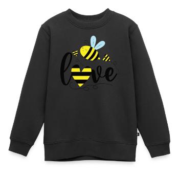 Biene - Kinder Premium Organic Sweatshirt - Schwarz - Vorne - AI Model Kid Female (0cm)