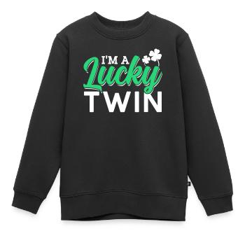 Je suis un heureux jumeau irlandais irlandais - Sweat Premium enfant bio - noir - Devant - AI Model Kid Female (0cm)