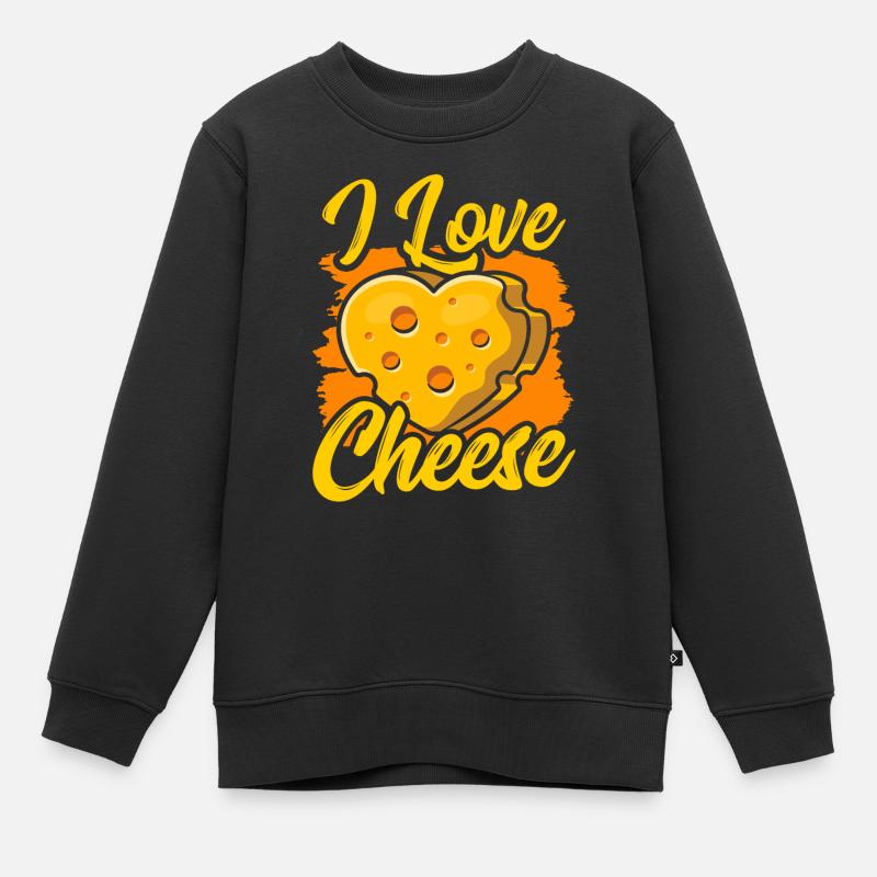 J’aime le fromage Dictons Amants Doux - Sweat Premium enfant bio - noir